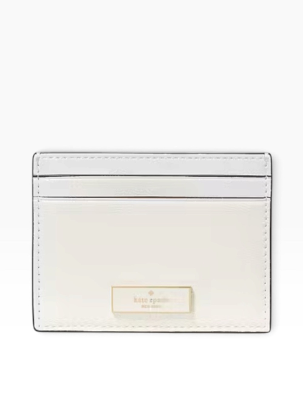 Kate Spade Bridget Crinkle Patent Small Slim Card Holder Meringue - NWT